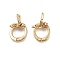 Brass Twister Clasps, Cadmium Free & Lead Free, Real 24K Gold Plated, 13.5x8x2.5mm, Hole: 3mm