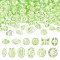 100g Transparent Acrylic Beads, Mixed Shapes, Light Green, 10~18x11~28.5x4.5~12mm, Hole: 1.6~2.5mm, 100g/set