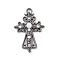 Cross Theme Brass Micro Pave Clear Cubic Zirconia Pendants, with Plastic Pearl, Clear, 28.5x18.5x4.5mm, Hole: 1.6mm