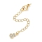 Brass Micro Pave Cubic Zirconia Ends with Chains, Groud, Real 18K Gold Plated, 75mm, Hole: 2.5mm
