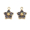304 Stainless Steel Micro Pave Cubic Zirconia Charms, Plum Blossom, Colorful, 11x9.5x3.5mm, Hole: 1.6mm