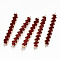 Brass Micro Pave Cubic Zirconia Links Connectors, Light Gold, Long-Lasting Plated, Cadmium Free & Lead Free, Rectangle, Red, 45x6.5x2.5mm, Hole: 1.2mm