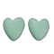Wood Beads, Colorful Heart, Dark Sea Green, 30x29x9mm, Hole: 3mm