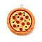 Opaque Resin Pendants, Pizza, Platinum, 33x30x5mm, Hole: 1.8mm