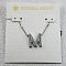 Brass Initial Pendant Necklaces for Women, Platinum, Letter M, 15.75 inch(40cm)