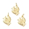 Brass Micro Pave Cubic Zirconia Pendants, Moon with Star Charms, Rack Plating, Lasting Plated, Cadmium Free & Lead Free, with Jump Ring, Real 18K Gold Plated, 16x15.5x3.5mm, Hole: 3mm