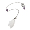 Natural Quartz Crystal Pointed Dowsing Pendulums, with Rack Plating Brass Findings, Cone, 235mm