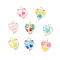 Handmade Glass Enamel Pendants, Heart, with Brass Loop, Golden, 17.5x13.5x8mm, Hole: 2.5mm