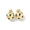 Brass Charms, with Enamel, Long-Lasting Plated, Rack Plating, Lead Free & Cadmium Free, Football, 14.5x12mm, Hole: 4.5x3.5mm