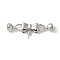 Brass Fold Over Clasps, Lead Free & Cadmium Free, Long-Lasting Plated, Rack Plating, Butterfly, Platinum, 38.5mm