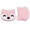 Cartoon Silicone Focal Beads, Fox, Pink, 24x20x9mm, Hole: 2mm