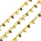 Handmade Faceted Natural Lapis Lazuli Beaded Chains, Soldered, with Spool, Long-Lasting Plated, Real 18K Gold Plated, Lead Free & Cadmium Free, Oval Links: 8x4x1.5mm, Beads: 3~3.5mm