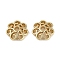 Brass Bead Caps, Hollow Flower, Real 18K Gold Plated, 7x7.5x2mm, Hole: 1.2mm