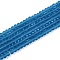 Transparent Glass Beads Strands, Faceted, Frosted, Rondelle, Steel Blue, 2.9~3.3mm, Hole: 1mm, about 144~150pcs/strand, 35~37cm