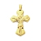 PVD Vacuum Plating 304 Stainless Steel Pendants, Cross with Jesus Charm, Religion, Golden, 44.5x30.5x5.8mm, Hole: 8x4.5mm
