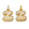 Brass Micro Pave Clear Cubic Zirconia Pendants, Real 18K Gold Plated, Letter Z, 24.5~30mm, Hole: 4.8x3.5mm, Pendant: 19~23.5x13.5~24.5x5~5.5mm