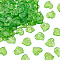 200Pcs Transparent Acrylic Pendants, Aspen Leaf Charm, Lime Green, 16.5x16x3mm, Hole: 2mm