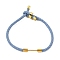 Braided Nylon Cord Bracelet Making, with Brass Findings, Real 18K Gold Plated, Cornflower Blue, 9-1/2 inch(24cm), Link: 24x4mm