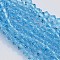Bicone Glass Beads Strands, Faceted, Light Sky Blue, 3.5x3mm, Hole: 1mm, about about 107~110pcs/strand, 32.5~34cm