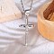 Jesus Cross 304 Stainless Steel Pendant Necklaces, Non-Tarnish, Stainless Steel Color, 19.69 inch(50cm)