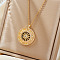 Elegant Wheel Shaped Brass Micro Pave Clear Cubic Zirconia Pendant Necklaces for Women, Perfect for Daily Wear, Golden, 15.75 inch(40cm)