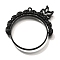 Alloy Open Back Bezel Pendants, For DIY UV Resin, Epoxy Resin, Cadmium Free & Nickel Free & Lead Free, Flat Round with Bird, Black, 39x38.5x3.5mm, Hole: 1.6mm