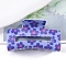 Flower Pattern PVC Plastic Claw Hair Clips, Hair Accessories for Women & Girls, Rectangle, Mauve, 43x81x39mm