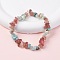 Natural Amazonite & Strawberry Quartz Chip Stretch Bracelets, Inner Diameter: 2-1/8~2-1/4 inch(5~5.2cm)