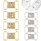 16Pcs 2 Colors Alloy Crystal Rhinestone Connector Charms, Rectangle Links Ornament for Bikini Decoration, Rectangle, Golden & Silver, 21x12x3mm, Hole: 4x9.5mm, 8pcs/color