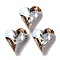 K9 Glass, Imitation Czech Rhinestone, Heart, Golden Shadow, 13x12x5mm