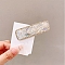 Glass & Imitation Pearl Snap Hair Clips, Rectangle, Floral White, 80x25mm