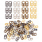 80Pcs 4 Colors Zinc Alloy Smooth Buckles, Belt Fastener, Mixed Color, 9x16x3mm, 20pcs/color