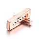 Brass Micro Pave Cubic Zirconia Slide Charms ZIRC-E157-01-3