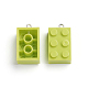 プラスチックチャーム  鉄ループ付き  ビルディングブロックチャーム  長方形  緑黄  28~28.5x14.5~15.5x11.5mm  穴：2mm KY-WH0020-51L-2
