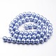 Hebras de cuentas redondas de perlas de vidrio teñidas ecológicas X-HY-A008-8mm-RB015-3