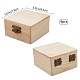 Unfinished Pine Wood Jewelry Box CON-WH0072-12-2