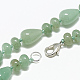 Природный зеленый авантюрин бисером ожерелья NJEW-S389-17-2