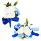 Craspire 1pc 絹布リストコサージュ  シルク布の花のブートニエールブローチ1個付き。  結婚式のための  パーティー  マリンブルー  127x22~90x47mm AJEW-CP0001-73-1