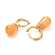 Boucles d'oreilles huggie hoop perles d'agate craquelée naturelle en forme de larme EJEW-JE04603-6
