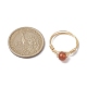 Кольца на палец в виде круглых плетеных бусин из натуральных смешанных драгоценных камней RJEW-JR00607-3