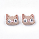 レジン子猫カボション  プラスチック付き  漫画猫の頭の形  バリーウッド  19.5x20.5~21x10mm CRES-S363-27-1