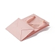 クラフト紙袋  リボンハンドル付き  ギフトバッグ  ショッピングバッグ  長方形  ピンク  18x12x8.6cm;折り：18x12x0.4cm ABAG-F008-01A-01-3