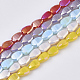 Electroplate Opaque Solid Color Glass Beads Strands EGLA-T020-02-1