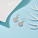 Rosa naturale del cuore di quarzo orecchini pendenti EJEW-JE04948-01-3
