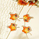 Colgantes de circonita cúbica micro pavé de latón chapado en estante con tema de otoño de beebeecraft KK-BBC0002-71-4