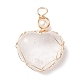 Ciondoli in cristallo di quarzo naturale e perle d'acqua dolce PALLOY-JF01661-06-1