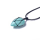 Synthetic Turquoise Beaded Pendant Necklaces NJEW-G324-B01-2