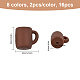 Chgcraft 16 Stück 8 Farben Kaffeetassenform Silikonperlen für DIY-Halsketten SIL-CA0001-83-2