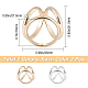 Gorgecraft 4 pièces 2 couleurs triple anneau en alliage de zinc écharpe boucle anneau JEWB-GF0001-25-2