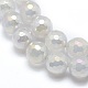 Electroplated Natural Agate Beads Strands G-O164-01B-6mm-3